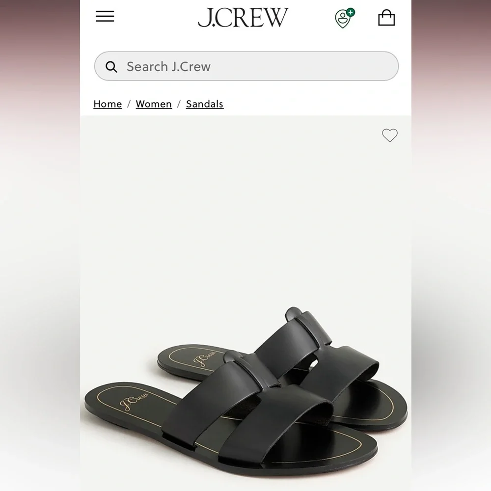 J. Crew Cyprus Sandals Interlocking Straps Black Leather Made in Italy Size 9 - Picture 13 of 13